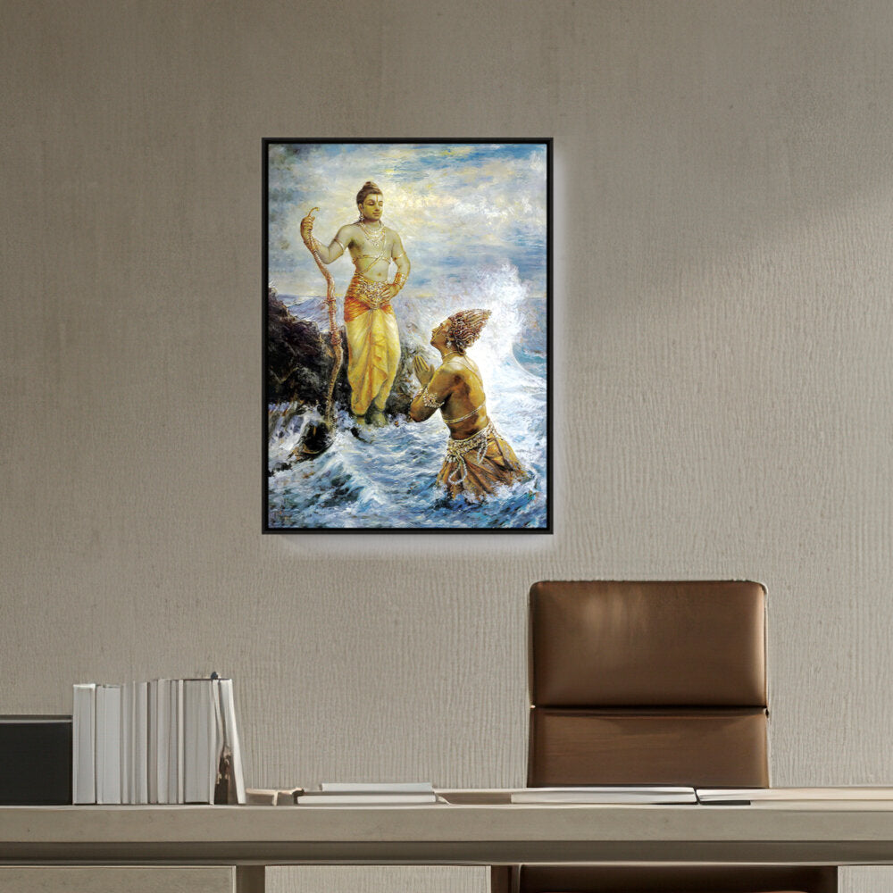 Samudra Greets Lord Rama - FLOATING FRAME