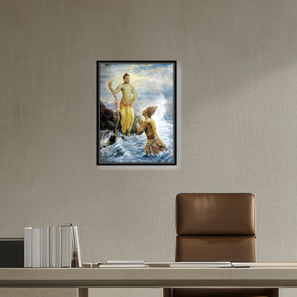 Samudra Greets Lord Rama - FLOATING FRAME