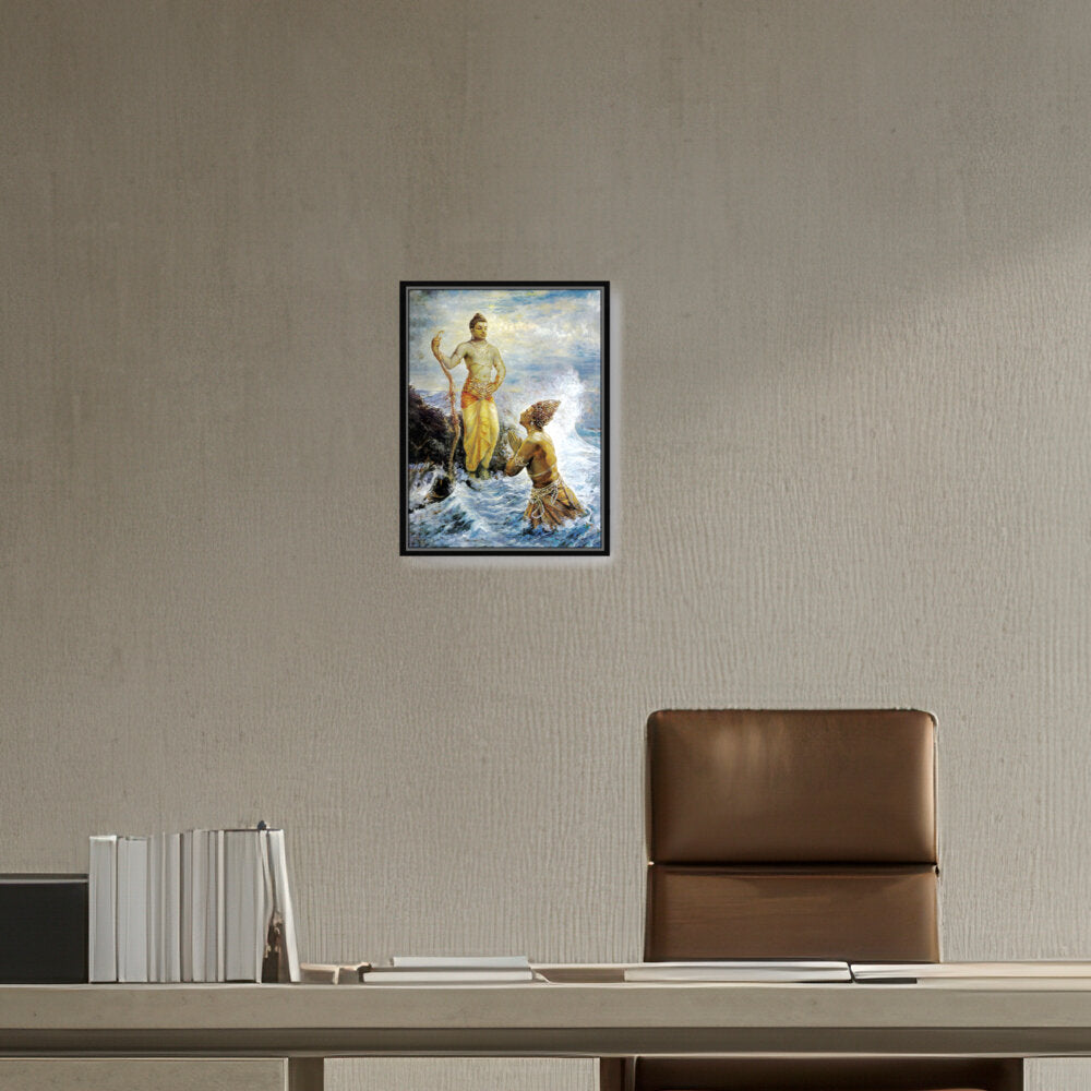 Samudra Greets Lord Rama - FLOATING FRAME
