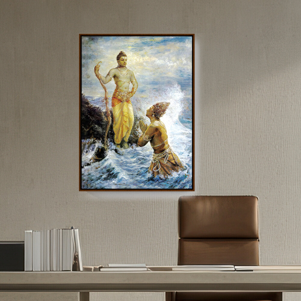 Samudra Greets Lord Rama - FLOATING FRAME
