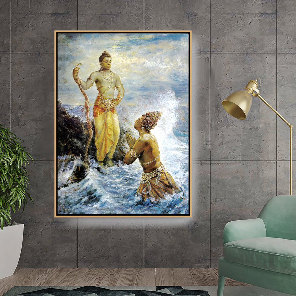 Samudra Greets Lord Rama - FLOATING FRAME