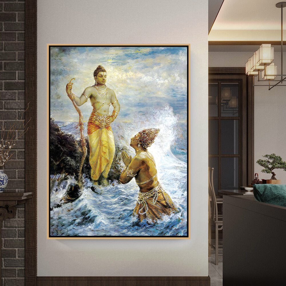 Samudra Greets Lord Rama - FLOATING FRAME
