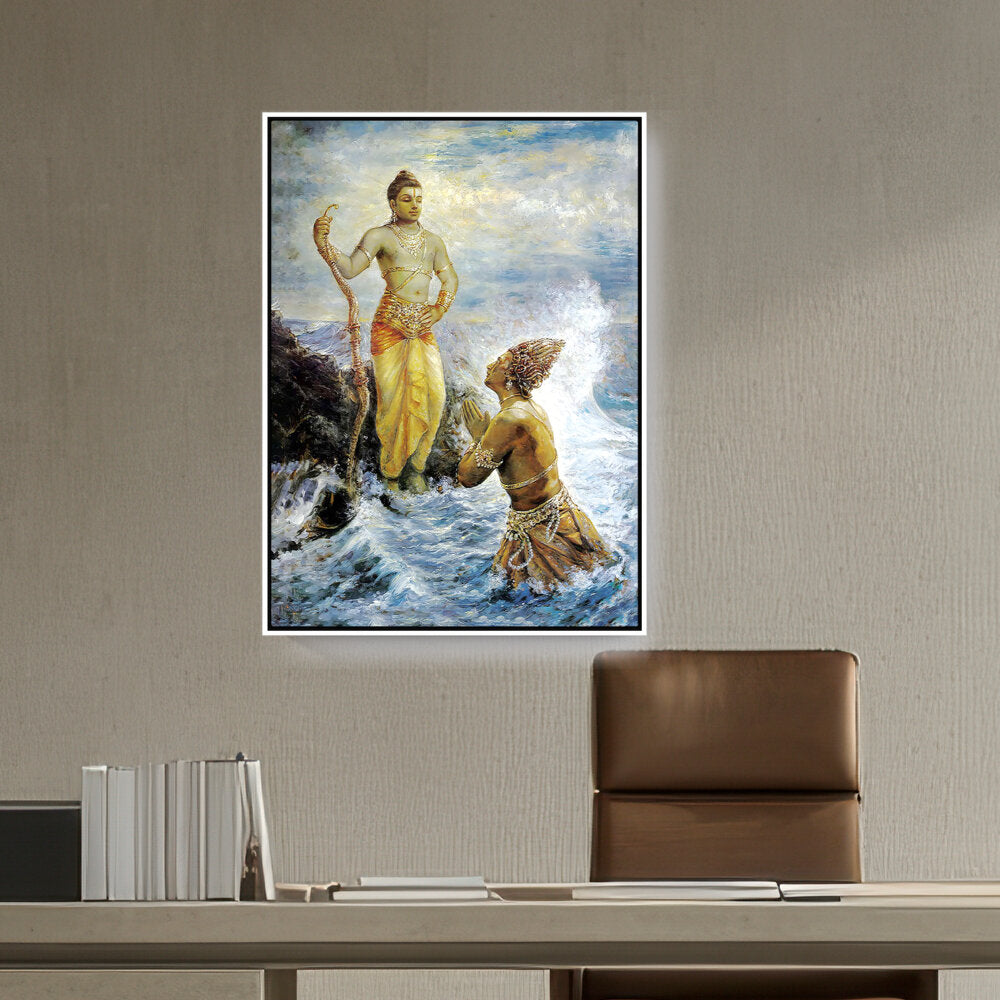 Samudra Greets Lord Rama - FLOATING FRAME