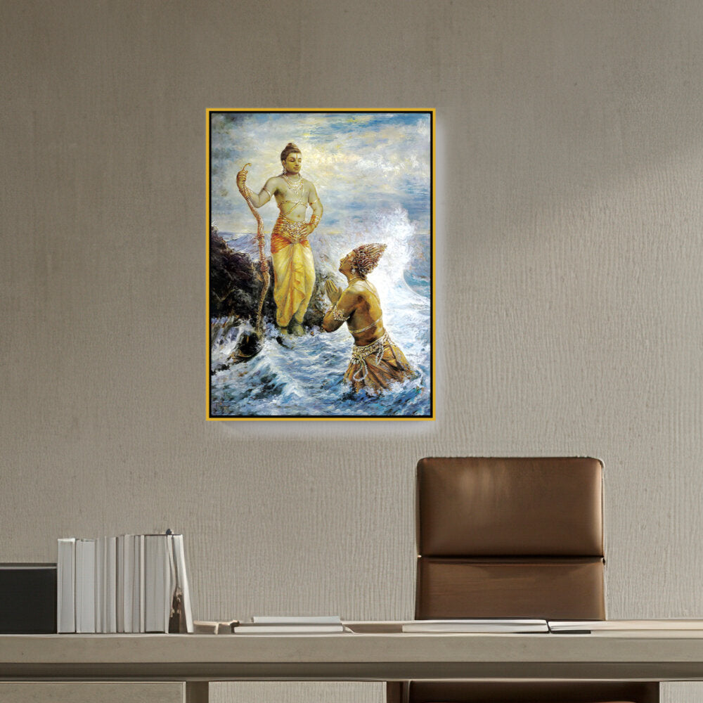 Samudra Greets Lord Rama - FLOATING FRAME