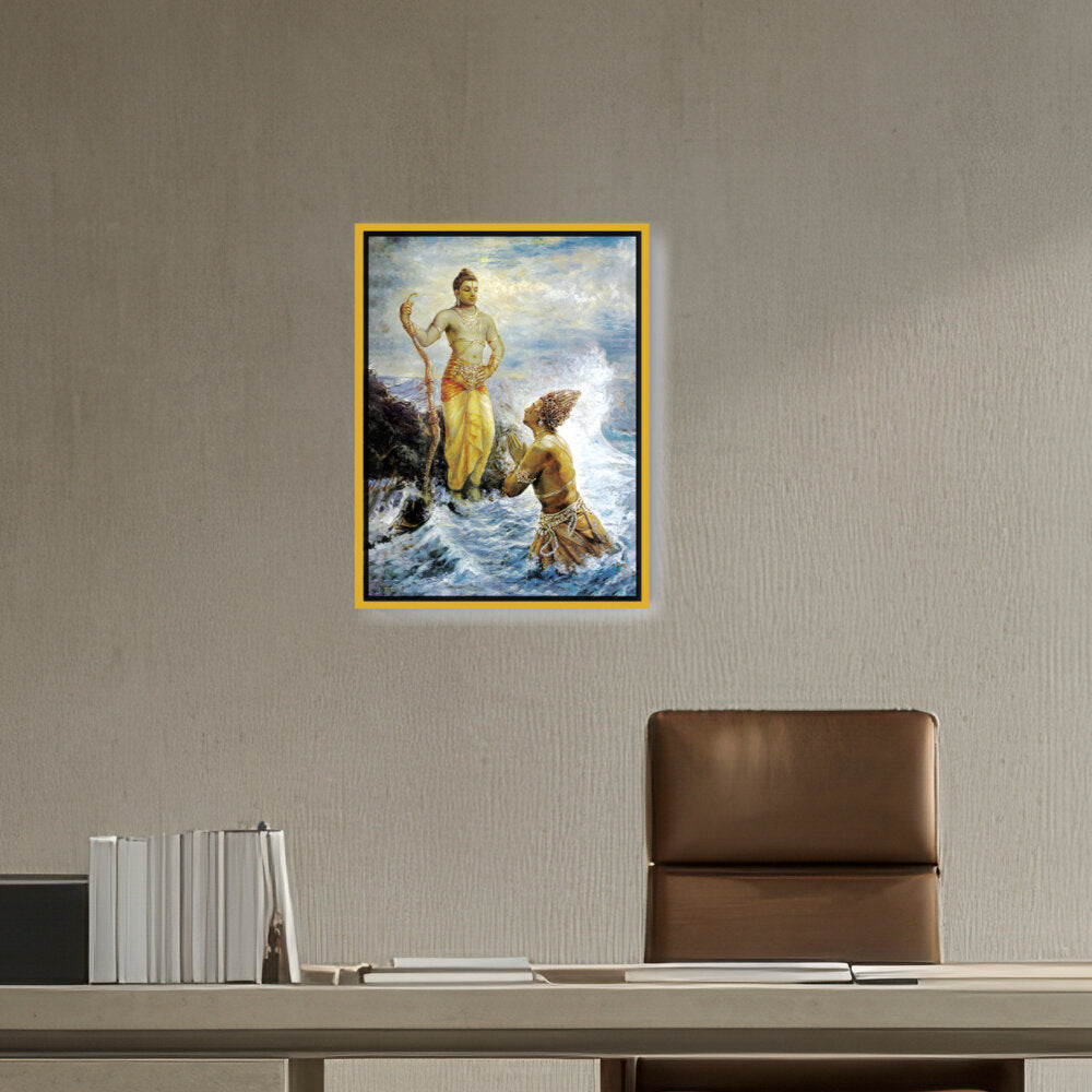 Samudra Greets Lord Rama - FLOATING FRAME