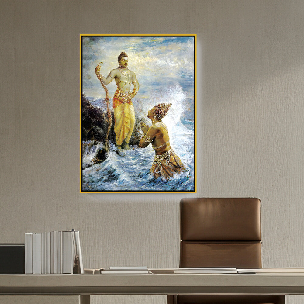 Samudra Greets Lord Rama - FLOATING FRAME