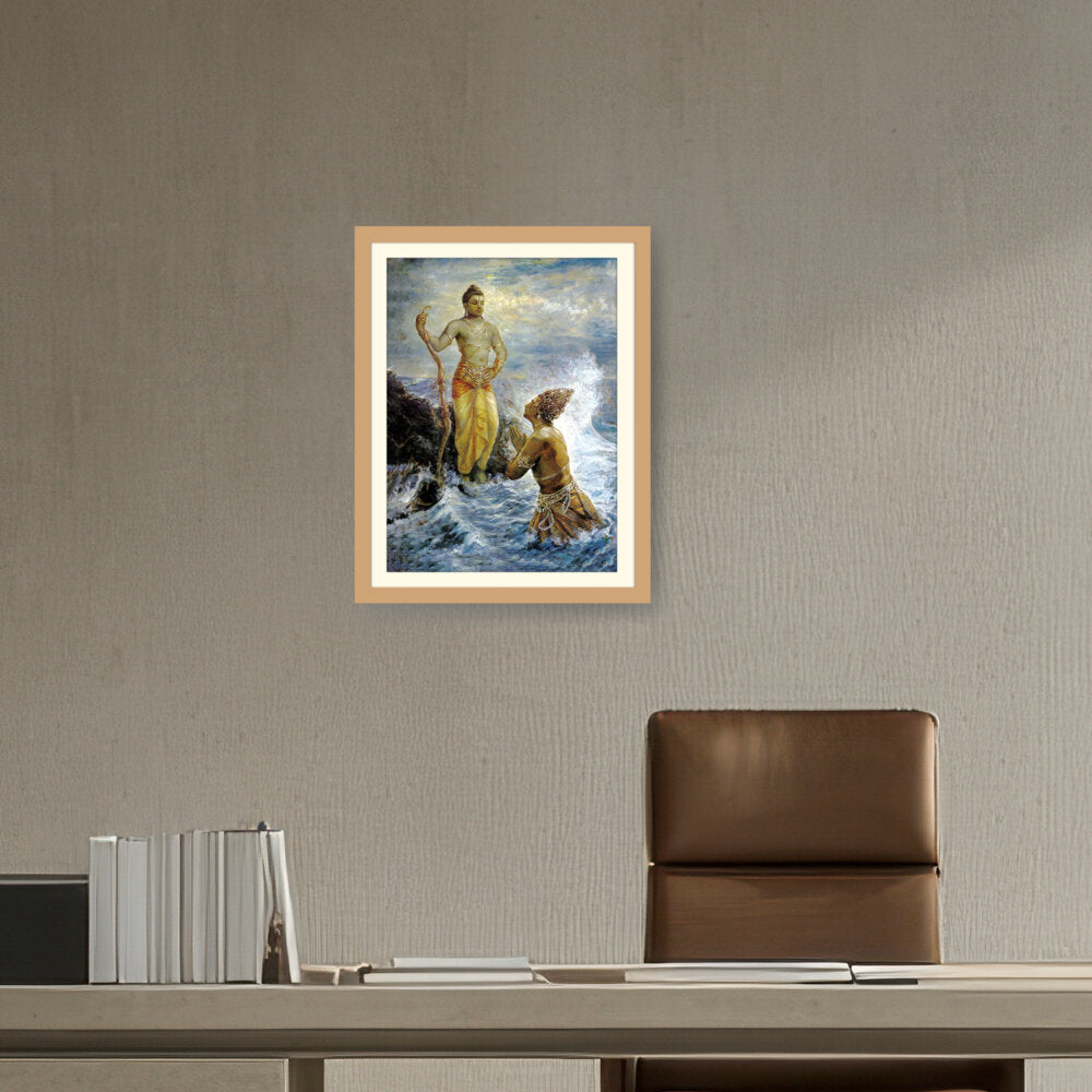 Samudra Greets Lord Rama - WALL MOUNT FRAME