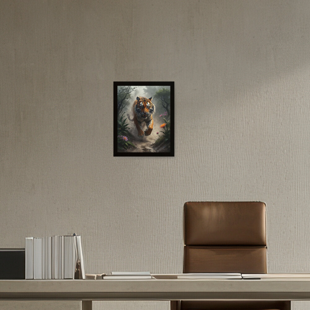 Running Tiger - Framed Canvas