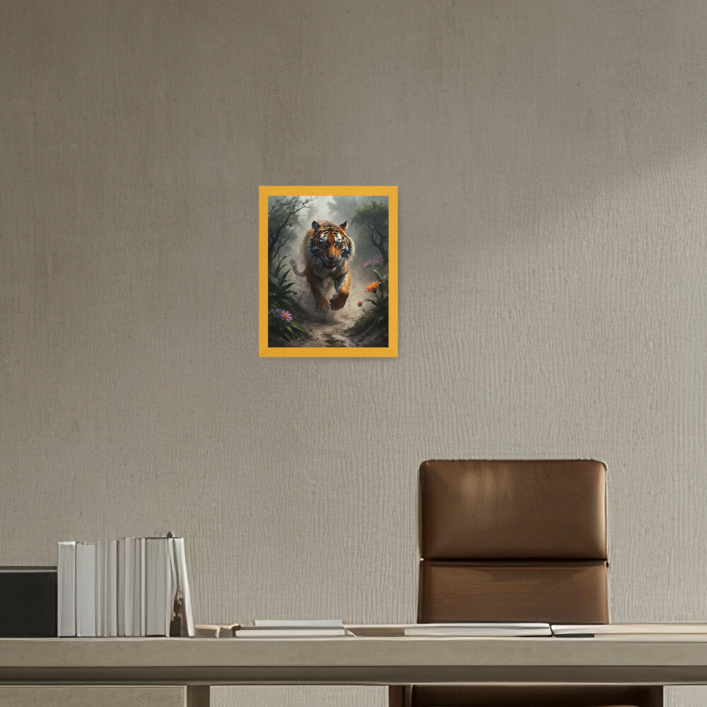 Running Tiger - Framed Canvas
