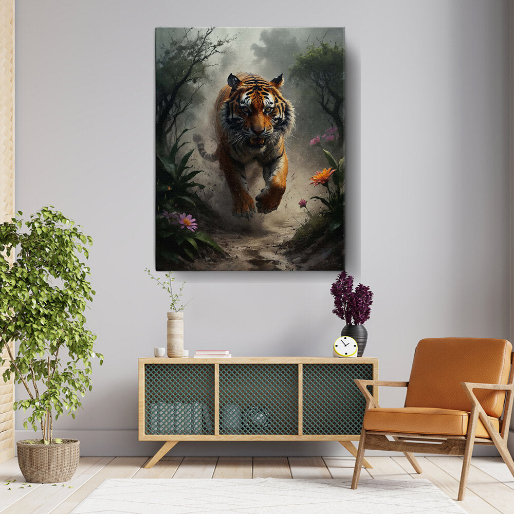 Picasoul - Artist - Running Tiger - Wall Canvas
