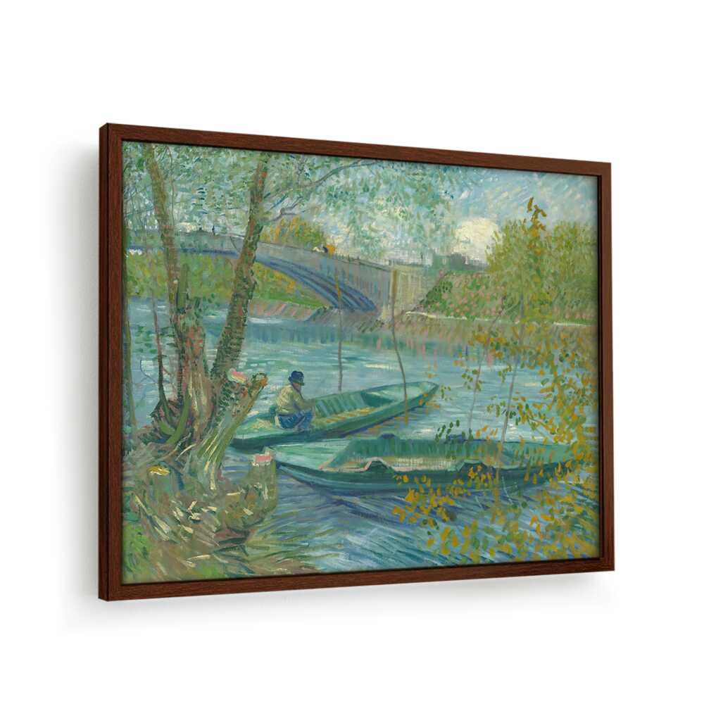 Fishing In Spring - Framed Canvas