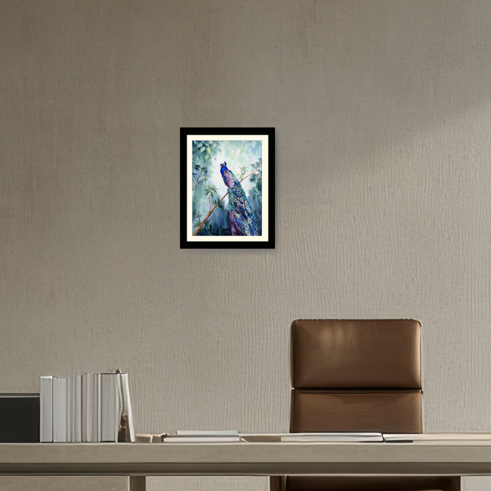 Watercolour Peacock Bird - WALL MOUNT FRAME