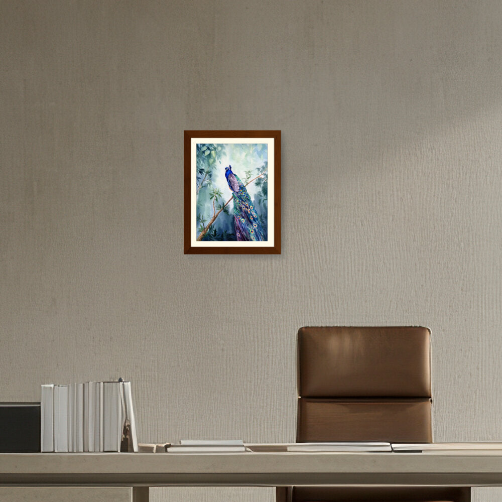 Watercolour Peacock Bird - WALL MOUNT FRAME