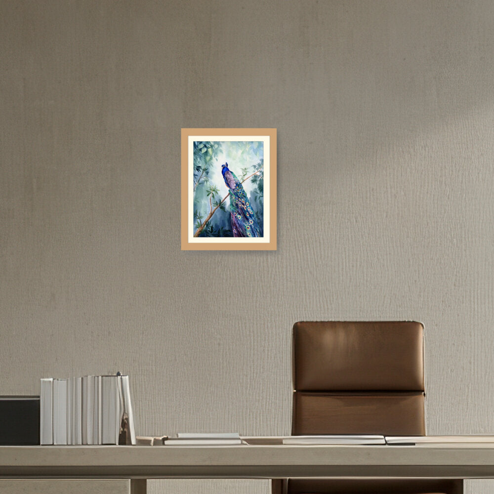 Watercolour Peacock Bird - WALL MOUNT FRAME