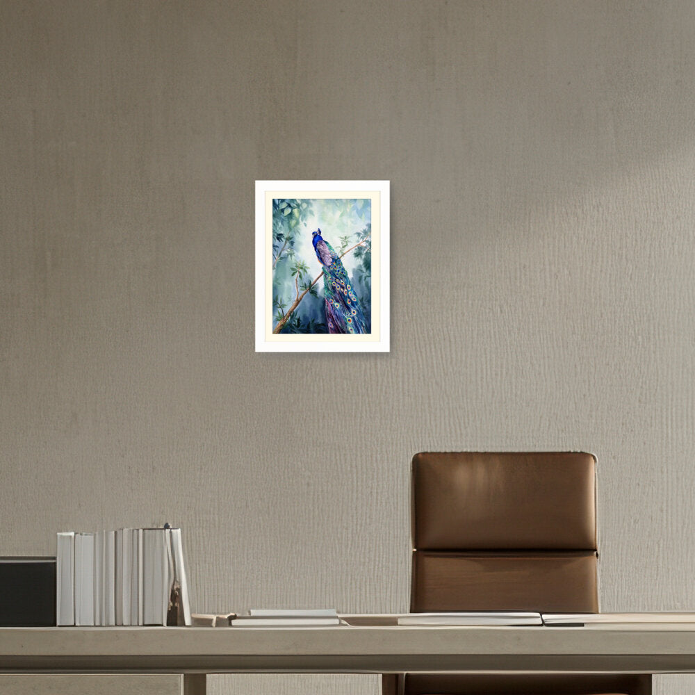 Watercolour Peacock Bird - WALL MOUNT FRAME