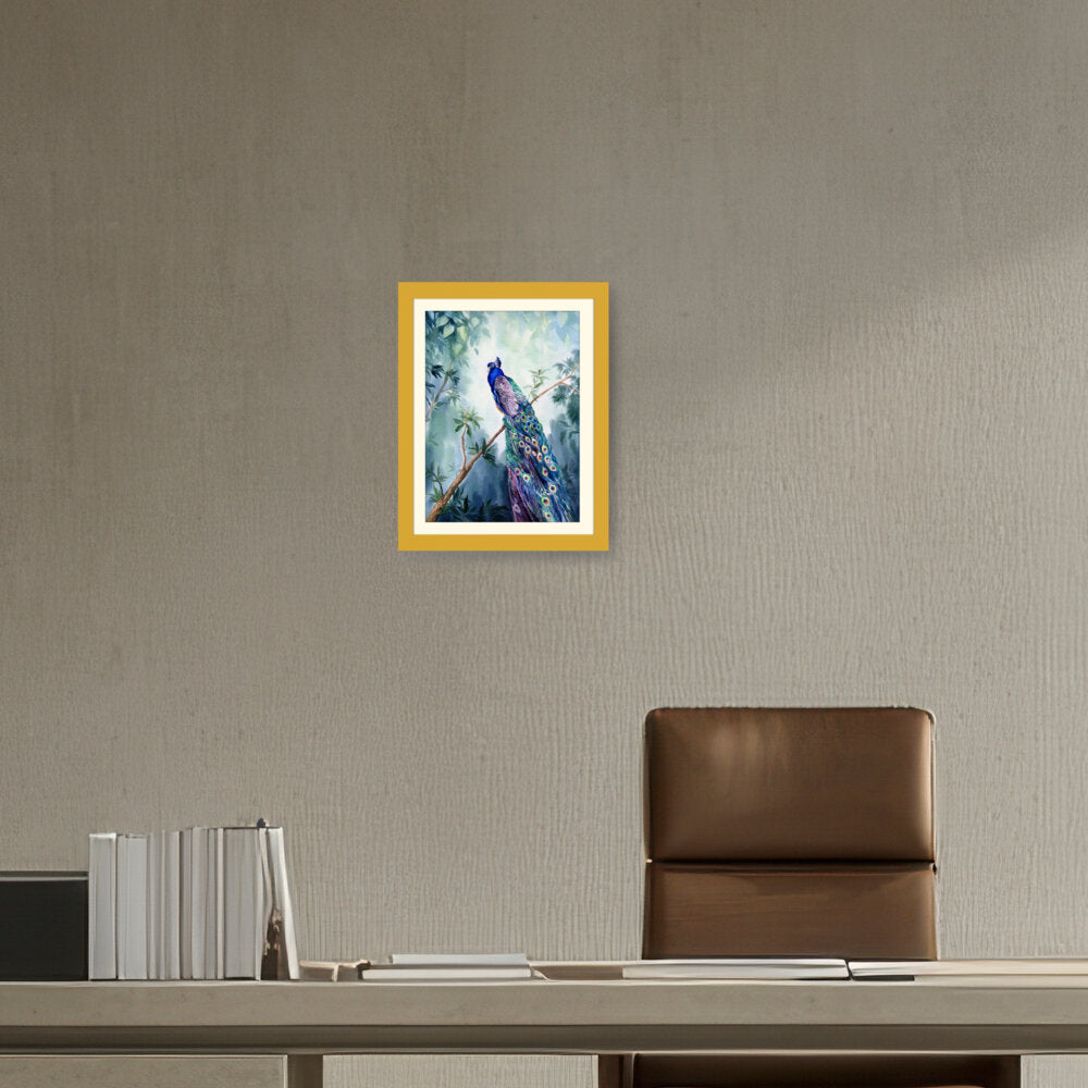 Watercolour Peacock Bird - WALL MOUNT FRAME