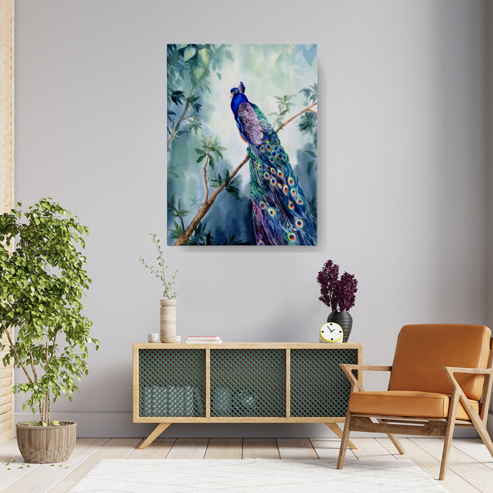 Watercolour Peacock Bird