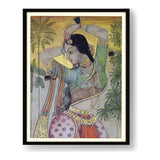 Indian Woman Painting Print - WALL MOUNT FRAME