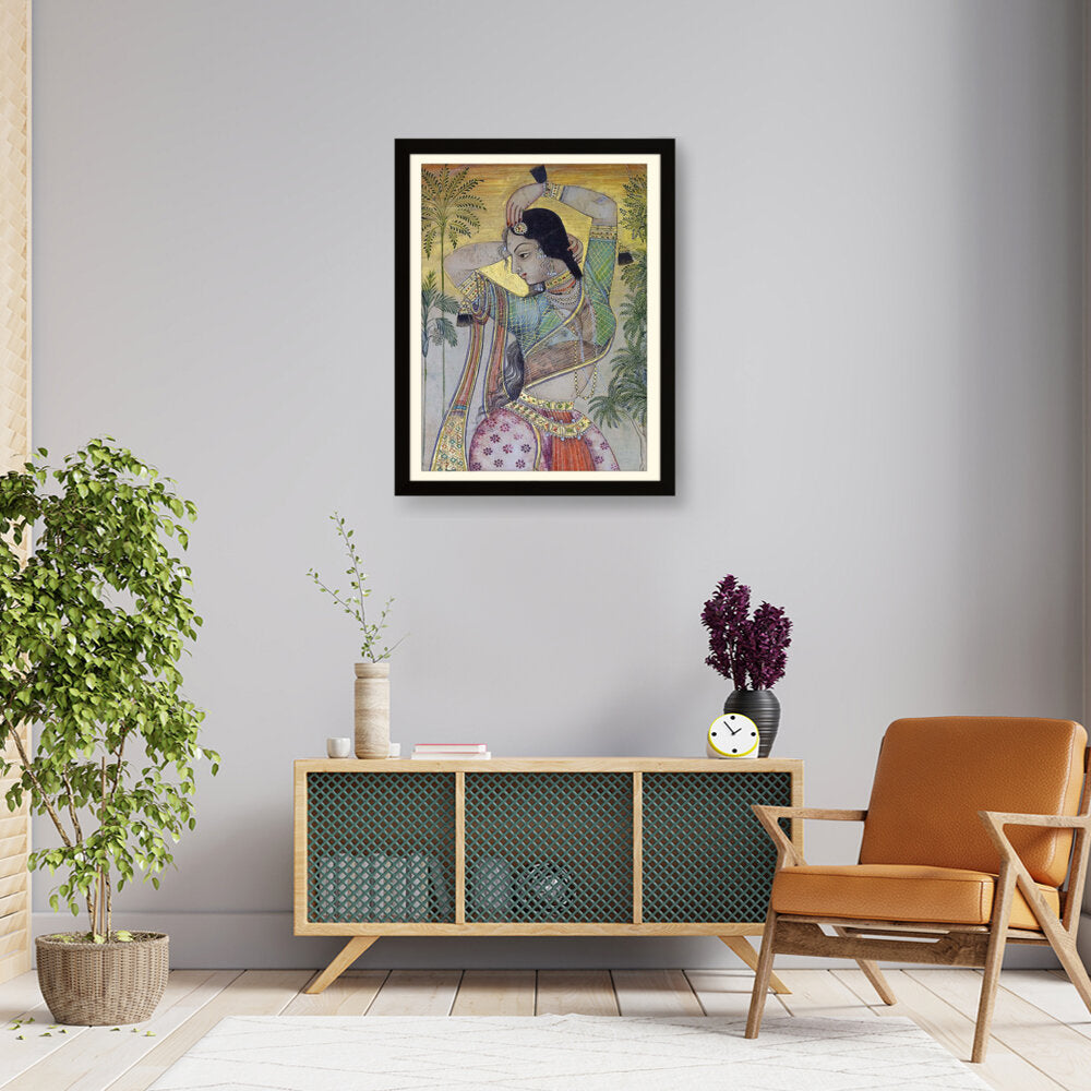 Indian Woman Painting Print - WALL MOUNT FRAME