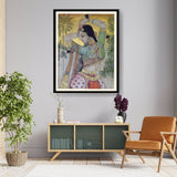 Picasoul - Artist - Indian Woman Painting Print - WALL MOUNT FRAME