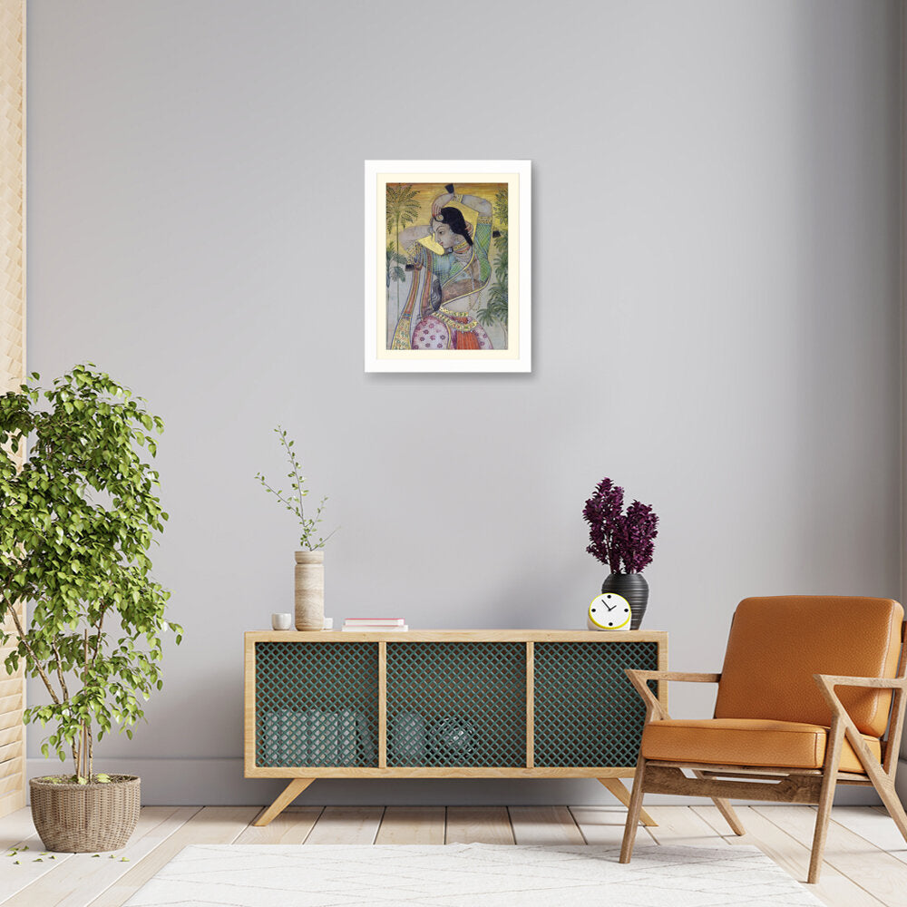 Indian Woman Painting Print - WALL MOUNT FRAME