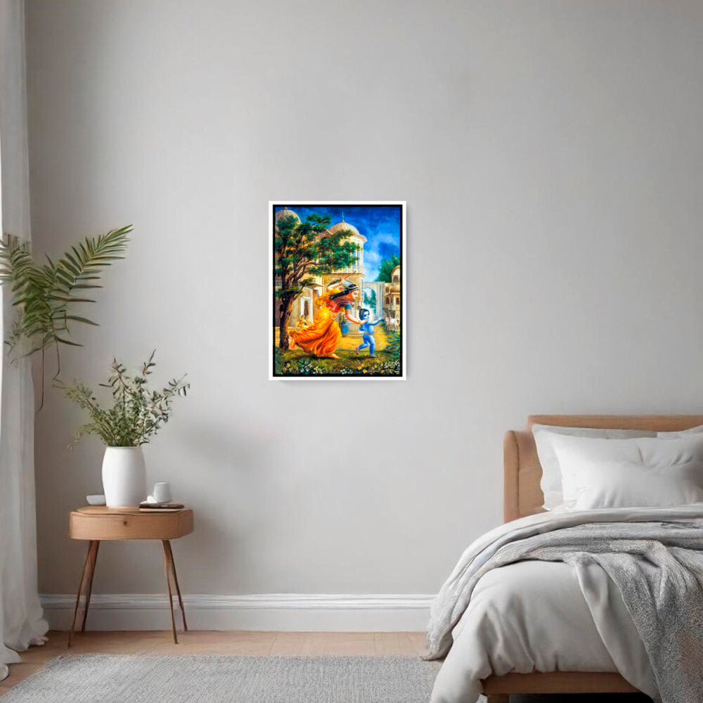 Krishna In Vrindavan - FLOATING FRAME