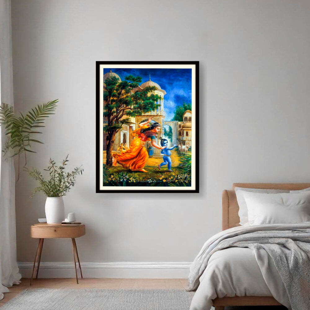 Krishna In Vrindavan - WALL MOUNT FRAME