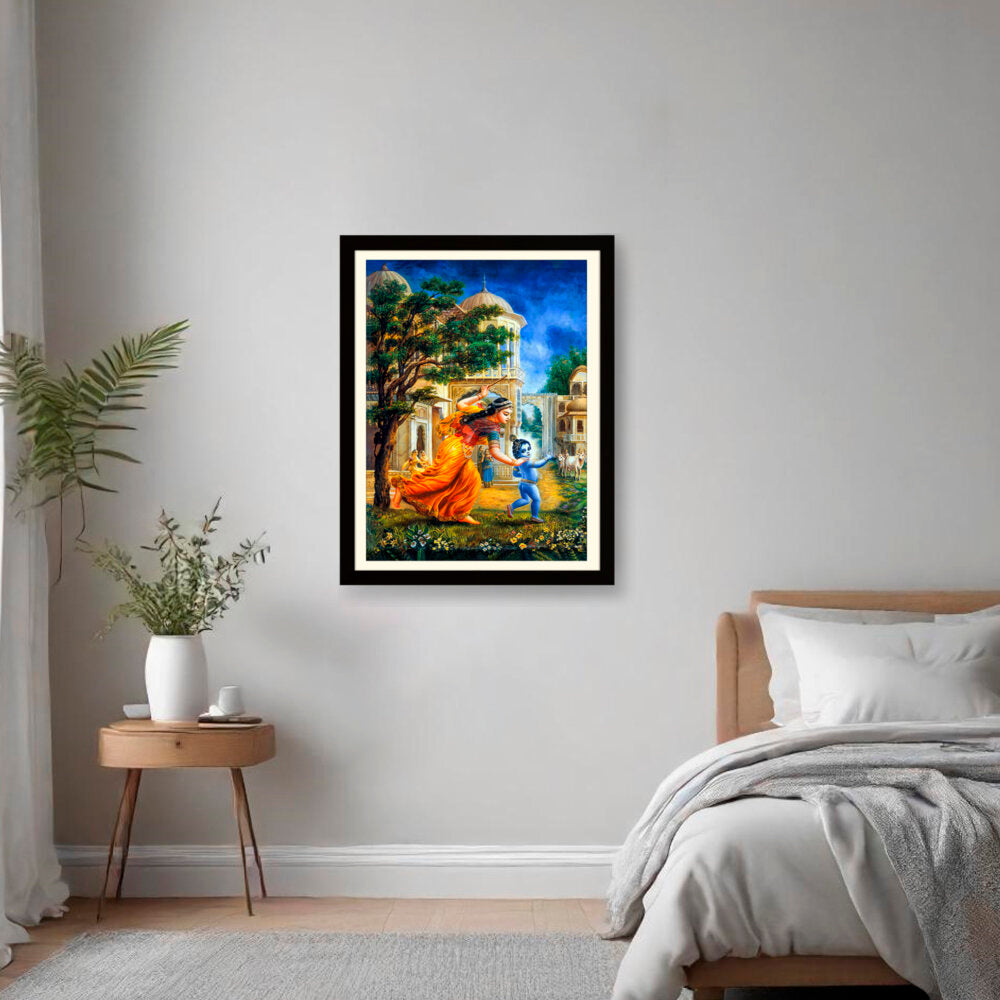 Krishna In Vrindavan - WALL MOUNT FRAME