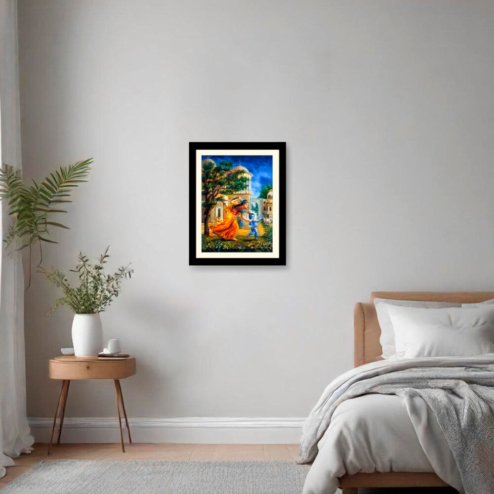 Krishna In Vrindavan - WALL MOUNT FRAME