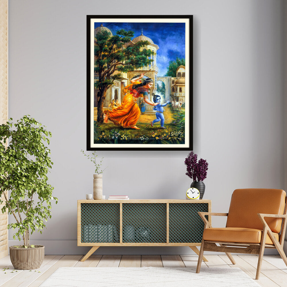 Krishna In Vrindavan - WALL MOUNT FRAME