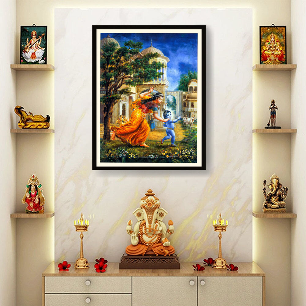 Krishna In Vrindavan - WALL MOUNT FRAME