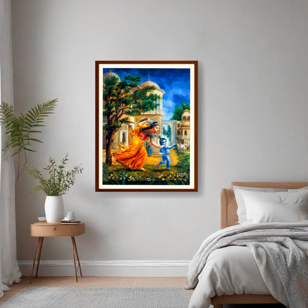 Krishna In Vrindavan - WALL MOUNT FRAME