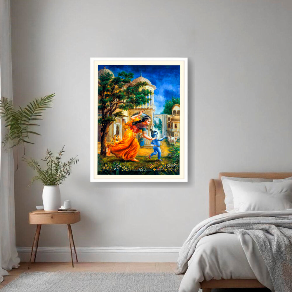 Krishna In Vrindavan - WALL MOUNT FRAME