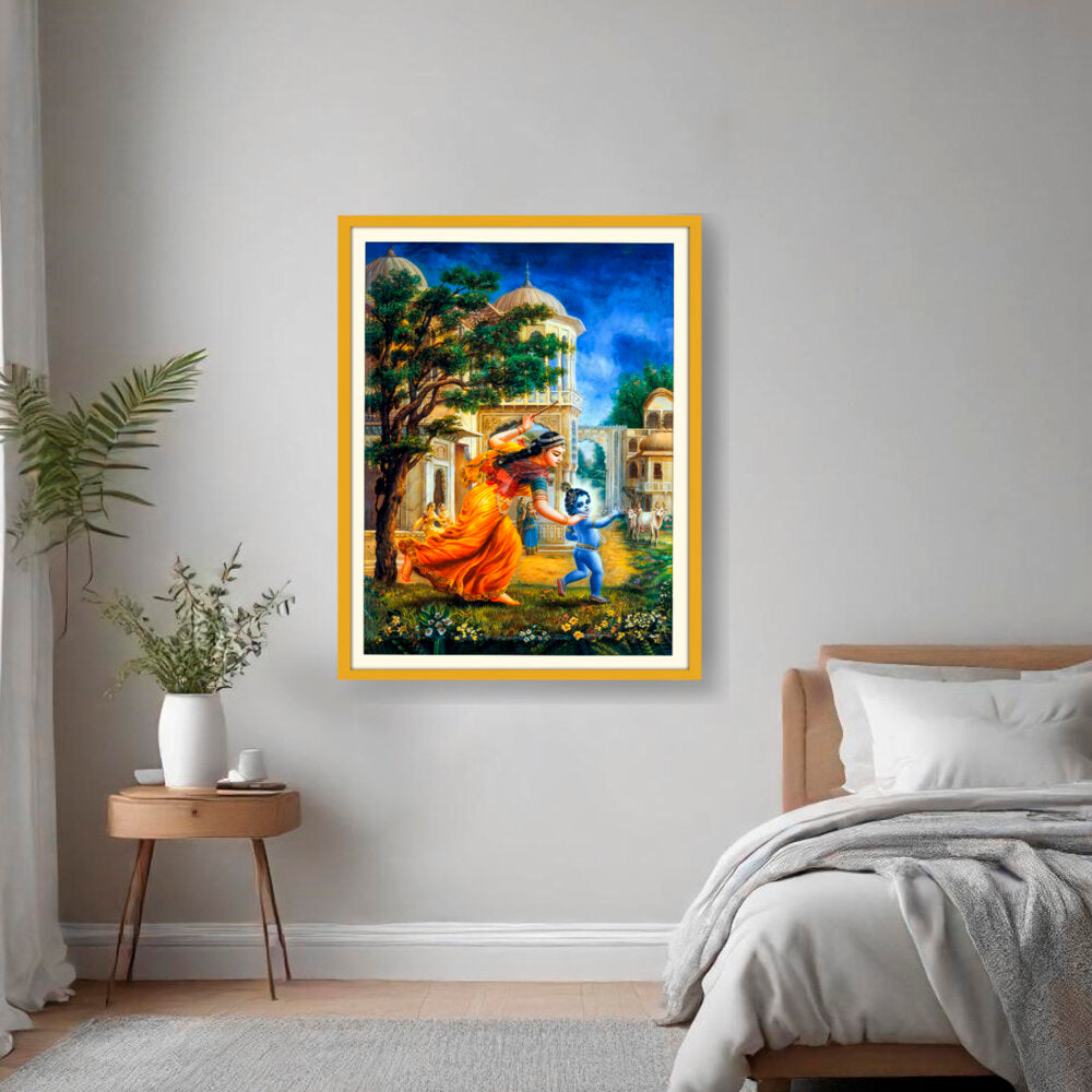 Krishna In Vrindavan - WALL MOUNT FRAME