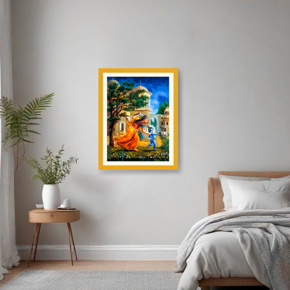 Krishna In Vrindavan - WALL MOUNT FRAME