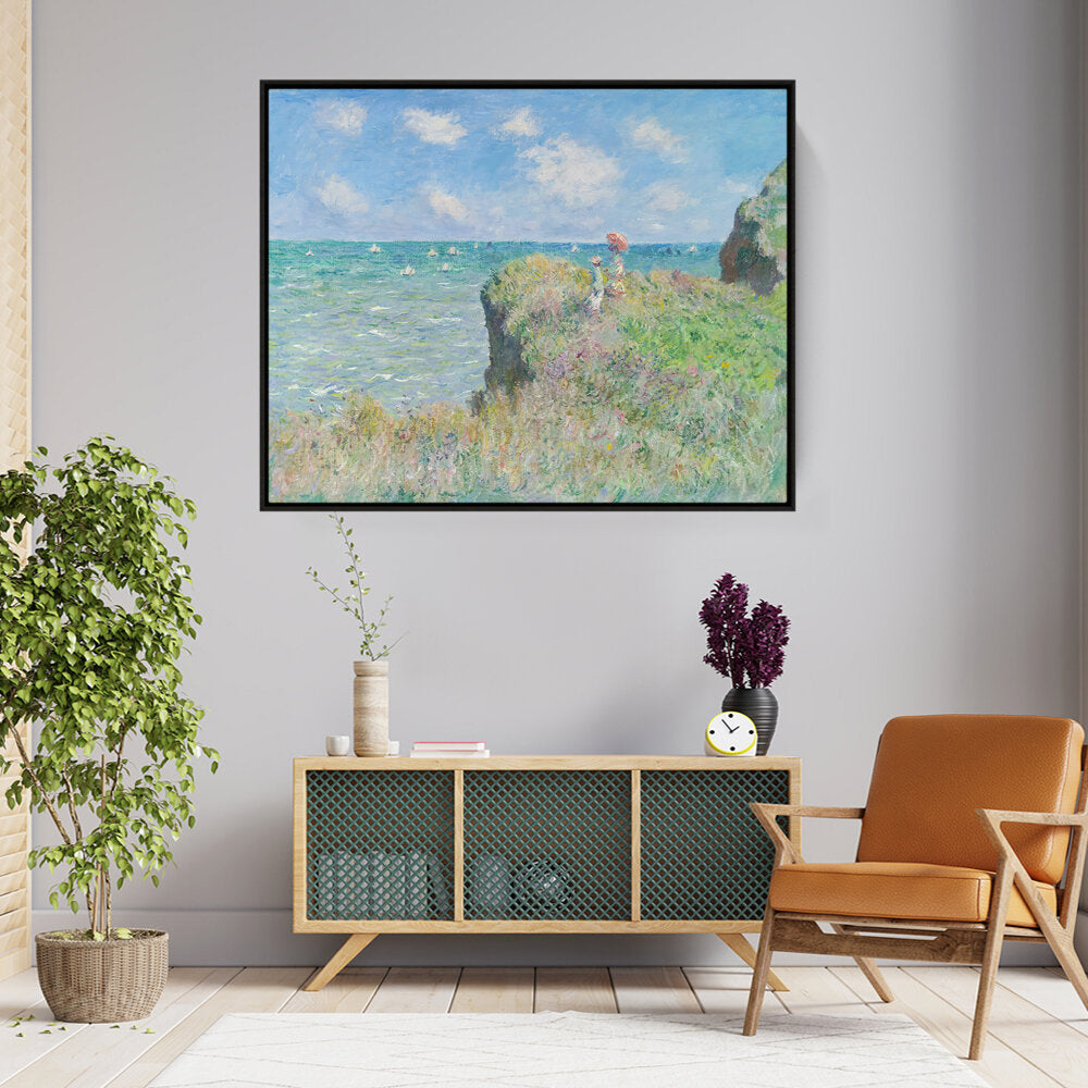 The Cliff Walk At Pourville - FLOATING FRAME