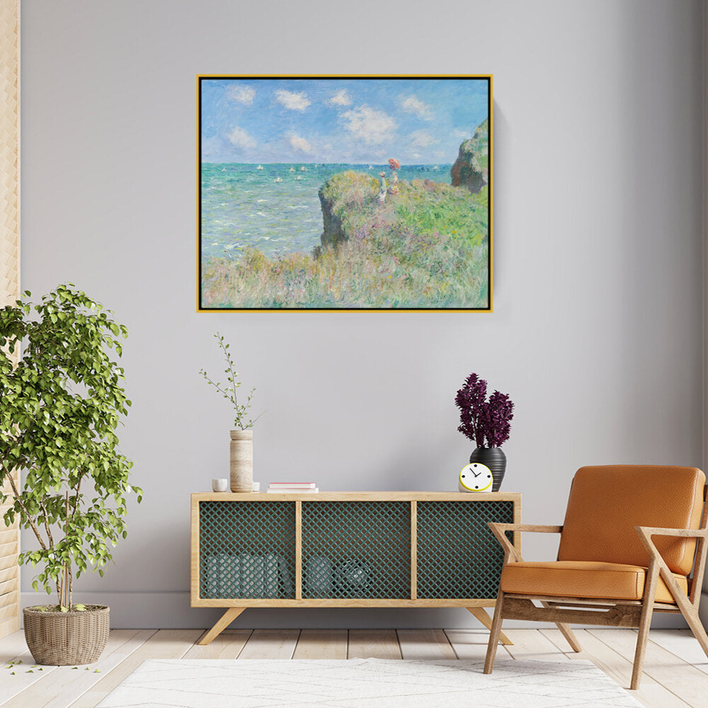 The Cliff Walk At Pourville - FLOATING FRAME