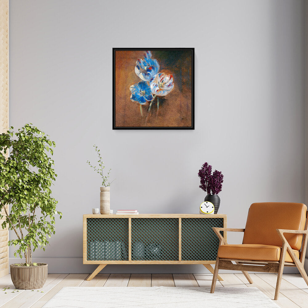 Study Of Three Parrot Tulips - FLOATING FRAME