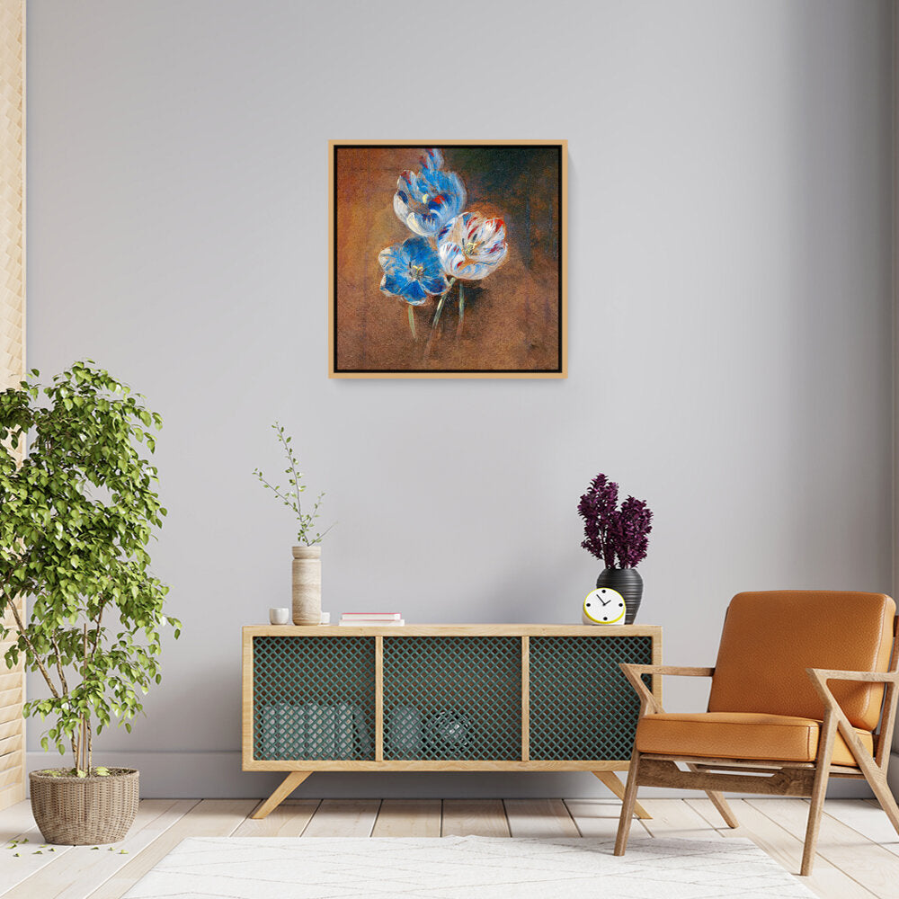 Study Of Three Parrot Tulips - FLOATING FRAME