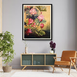 Pink Lotus Blossoms And Leaves - WALL MOUNT FRAME