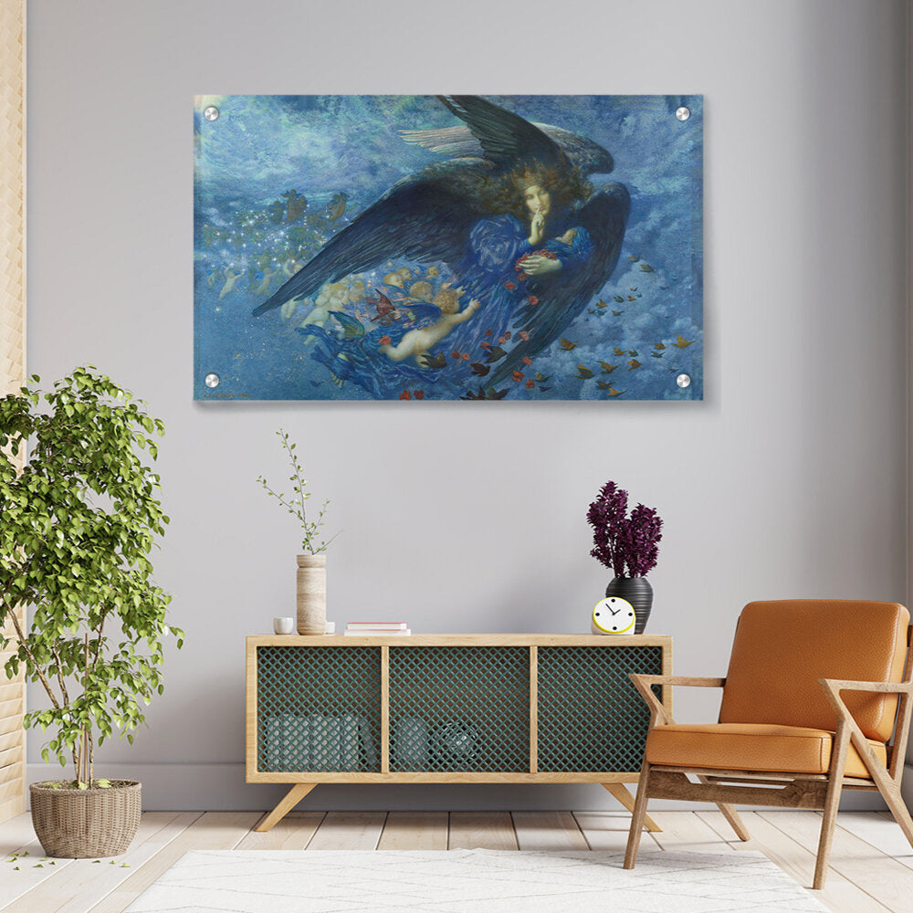 Night With Her Train Of Stars - Acrylic Wall Photo