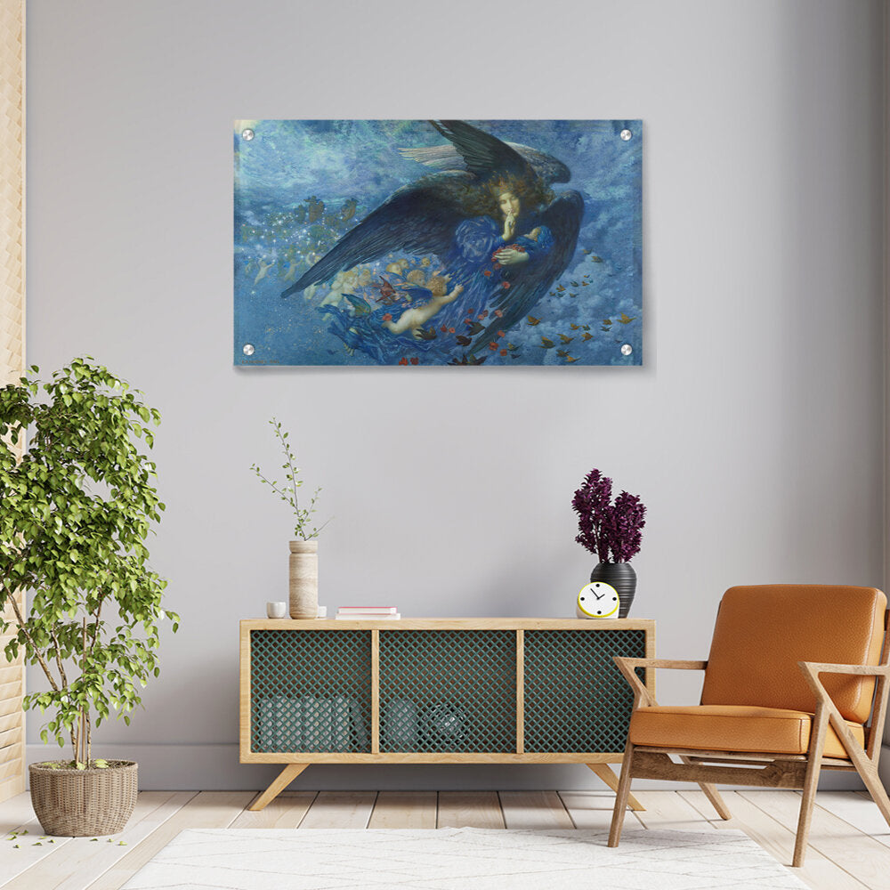 Night With Her Train Of Stars - Acrylic Wall Photo