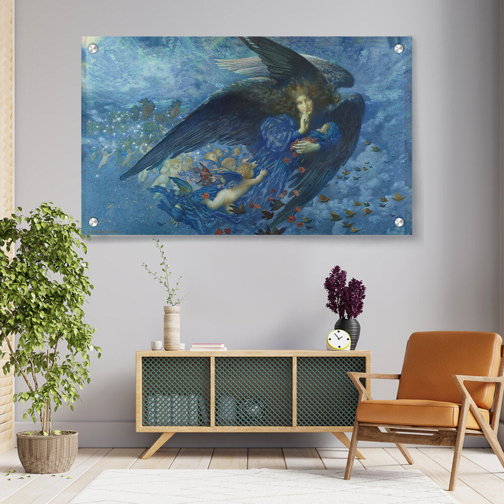 Night With Her Train Of Stars - Acrylic Wall Photo