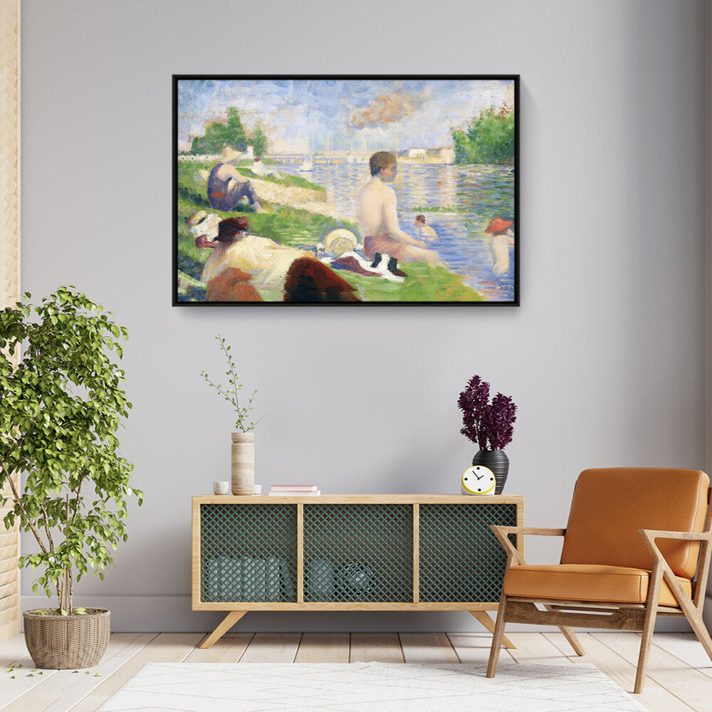 Bathers At Asni̬res - FLOATING FRAME