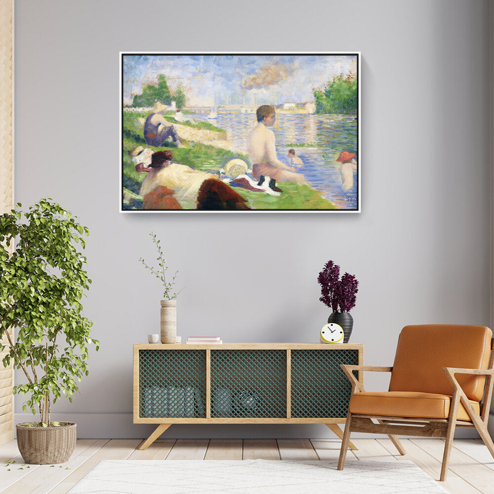 Bathers At Asni̬res - FLOATING FRAME