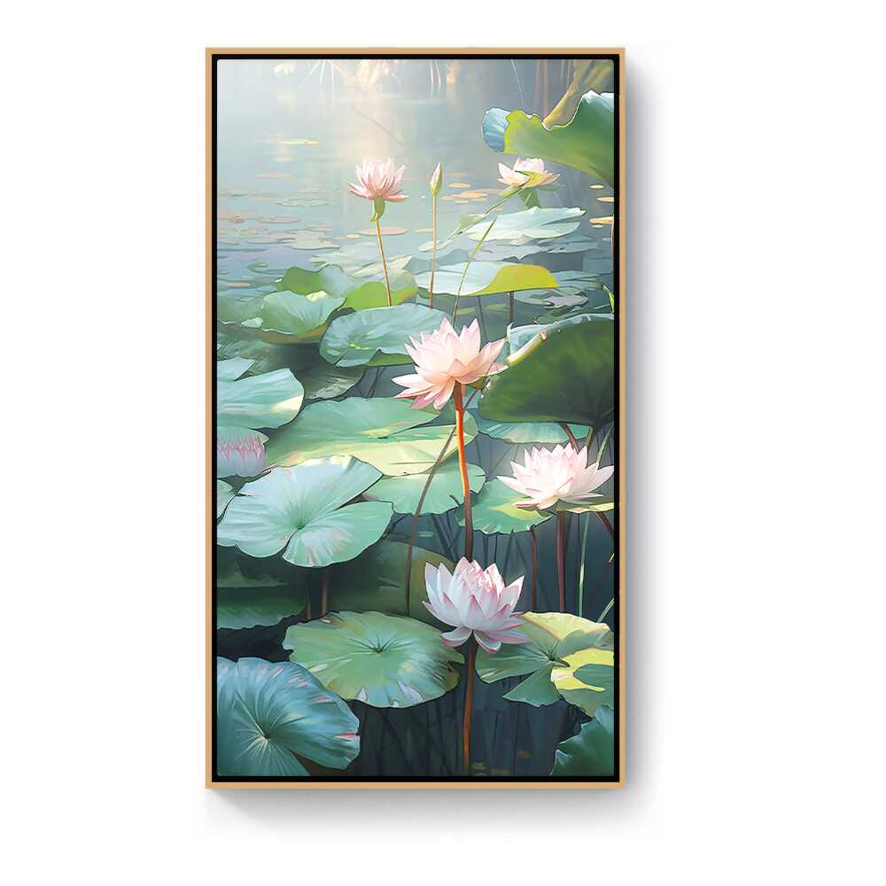 Lotus Lilies In A Pond - FLOATING FRAME