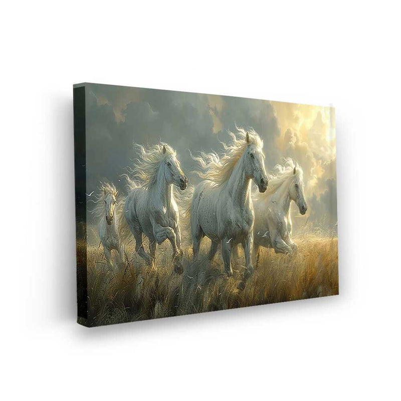 Picasoul - Picasoul Curated - Three White Horses Running - Wall Decor