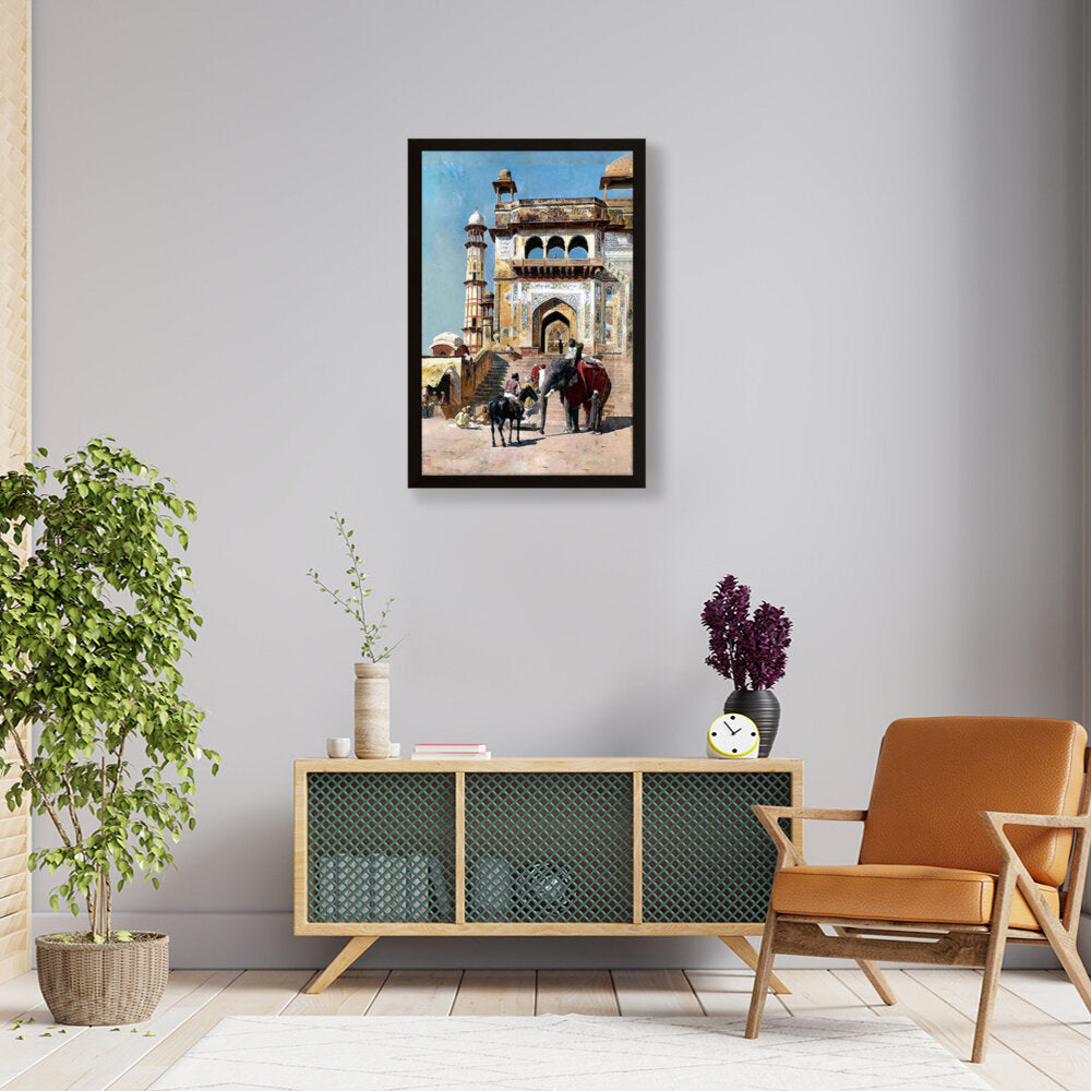 Before The Great Jami Masjid - Framed Canvas