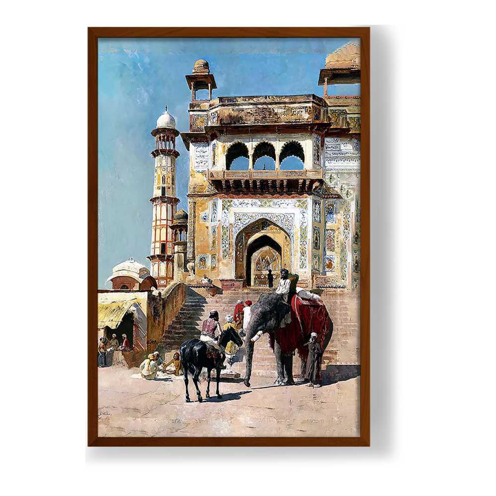 Before The Great Jami Masjid - Framed Canvas