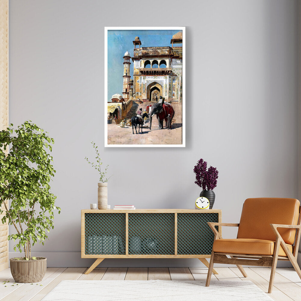 Before The Great Jami Masjid - Framed Canvas